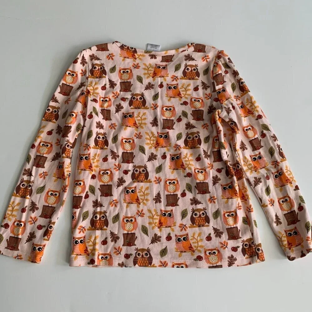 Gymboree Girl Pink Owl print Tee top 7 years